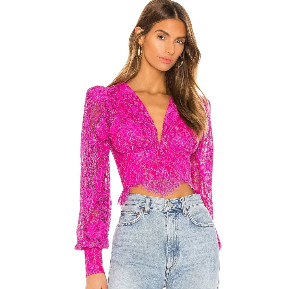 NBD Merlot Blouse in Magenta NWOT Size Small - Picture 1 of 4